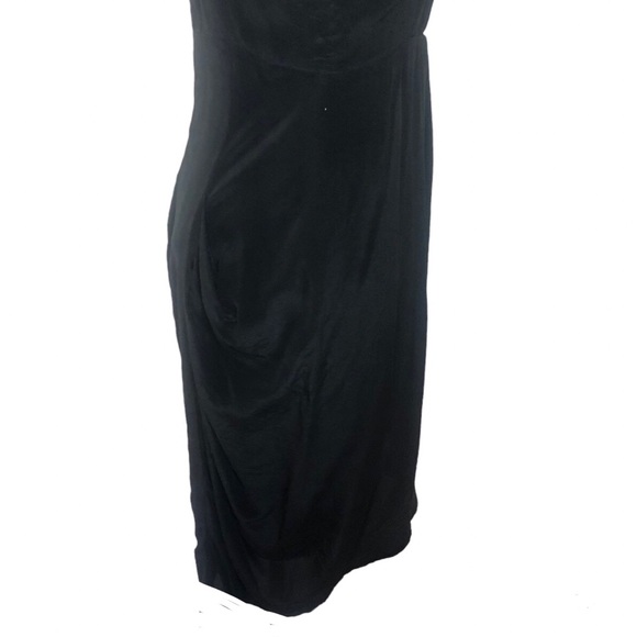 🌿 OXFORD 🌿 womans midi dress black 100% silk sleeveless size 6 - Picture 5 of 11